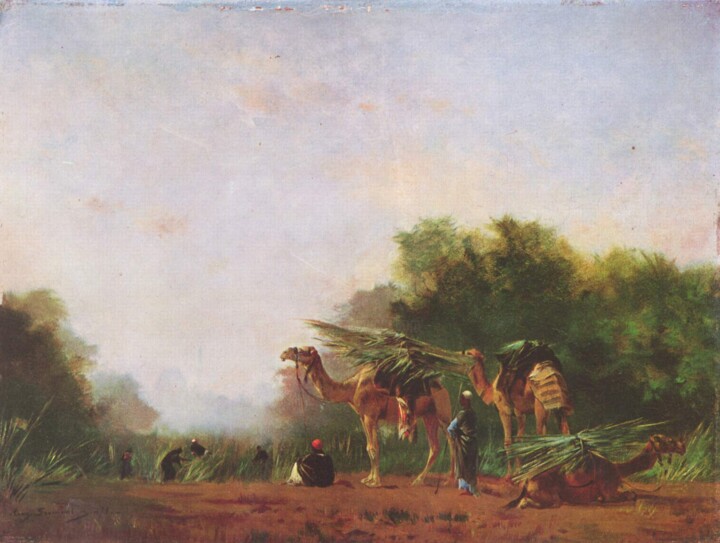 Malerei mit dem Titel "Arabes" von Eugène Fromentin, Original-Kunstwerk, Öl