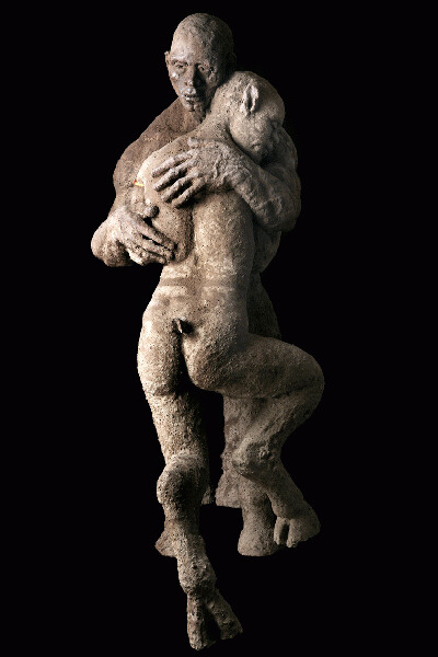 Escultura titulada "FAUNE ET CENTAURE" por Eugène N'Sonde, Obra de arte original