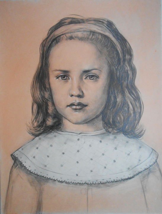 Disegno intitolato "Рисунок к портрету." da Geka2005, Opera d'arte originale, Matita