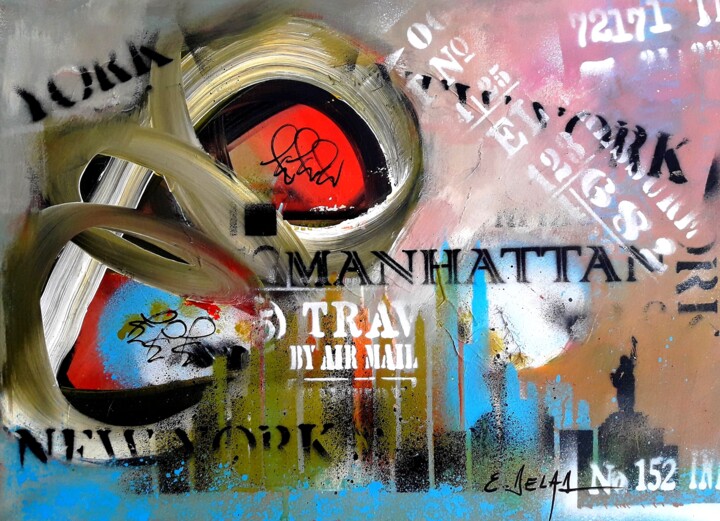 Pintura titulada "Little New York" por Eugenia Delad, Obra de arte original, Acrílico