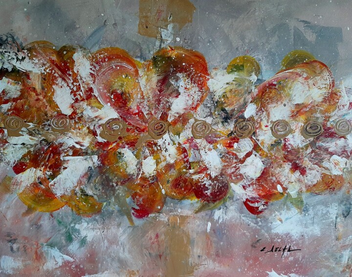 Painting titled "Déco design 1" by Eugenia Delad, Original Artwork, Acrylic