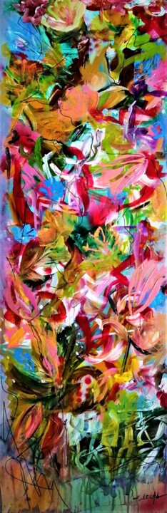 Peinture intitulée "Fleurs rebêles" par Eugenia Delad, Œuvre d'art originale, Acrylique