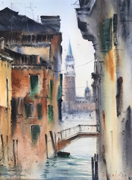 Pintura titulada "Venice, Italy" por Eugenia Gorbacheva, Obra de arte original, Acuarela