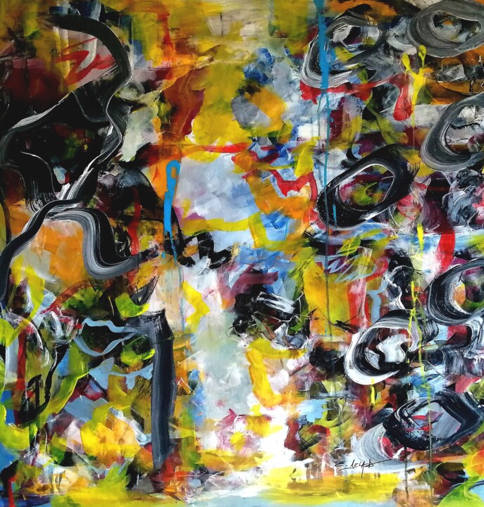 Painting titled "5551" by Eugenia Delad, Original Art, Acrylic