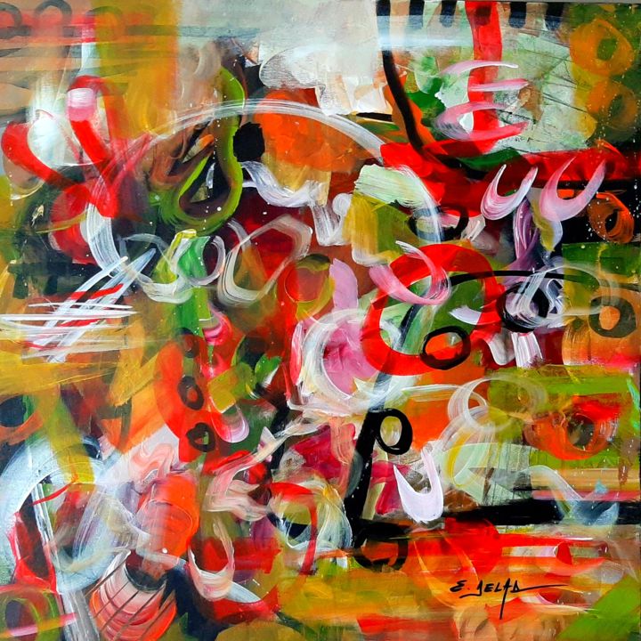 Painting titled "QIS" by Eugenia Delad: Akasha De Winter Galery, Original Art, Acrylic