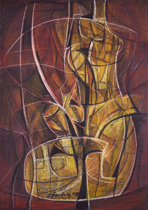 Картина под названием "Figura" - Eugeniusz Gerlach, Подлинное произведение искусства, Пастель