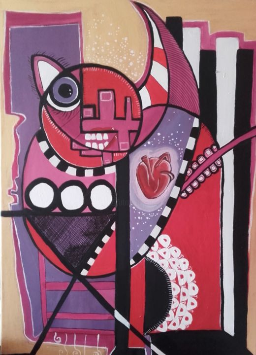 Peinture intitulée "L'attente" par Euka, Œuvre d'art originale, Acrylique