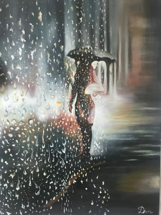 Painting titled "City lights" by Cezar Dron, Original Artwork, Oil