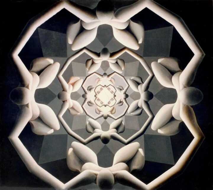 Painting titled "Kaleidoscope 1" by Eurydice Maria Ventouri (Mev), Original Artwork, Oil