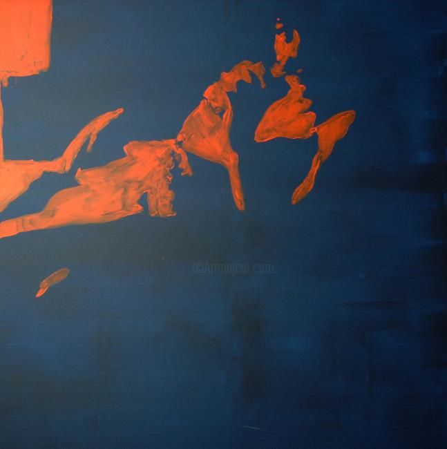 Peinture intitulée "Femme au bord de la…" par Fabien Lheuillier, Œuvre d'art originale