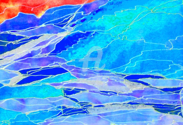 Digitale Kunst mit dem Titel "CîMES glaciers.jpg" von Ev.A. Ramlot, Original-Kunstwerk, Collagen