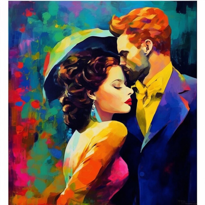 Digital Arts titled "Deco Romance: Embra…" by Eva Bazhenova, Original Artwork, AI generated image