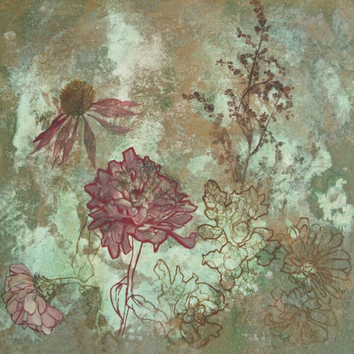 「Echinacea, Mullein…」というタイトルの絵画 Eva Buchmullerによって, オリジナルのアートワーク, アクリル