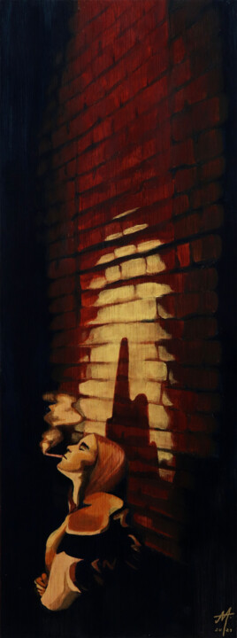 Ζωγραφική με τίτλο "22H22" από Eva Chassefeyre, Αυθεντικά έργα τέχνης, Ακρυλικό Τοποθετήθηκε στο Ξύλινο πάνελ