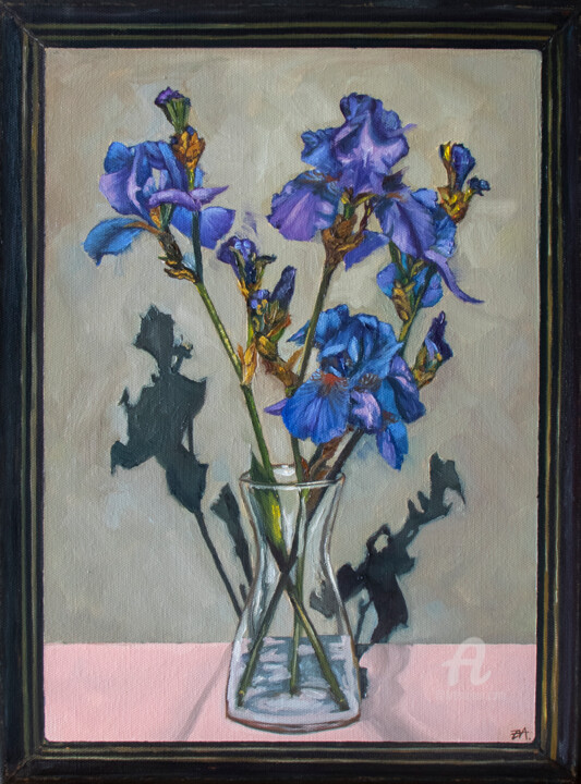Peinture intitulée "Iris" par Eva Chen, Œuvre d'art originale, Huile