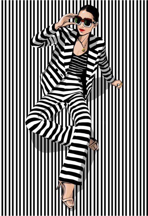Цифровое искусство под названием "Zebra" - Evgeniya Abramova, Подлинное произведение искусства, Цифровая живопись