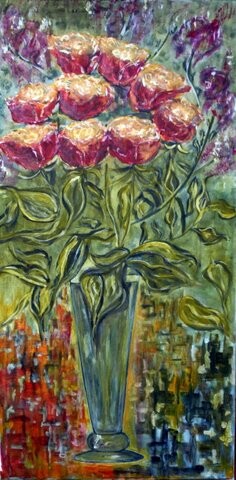 Painting titled "Rosen" by Eva Farohi, Original Artwork