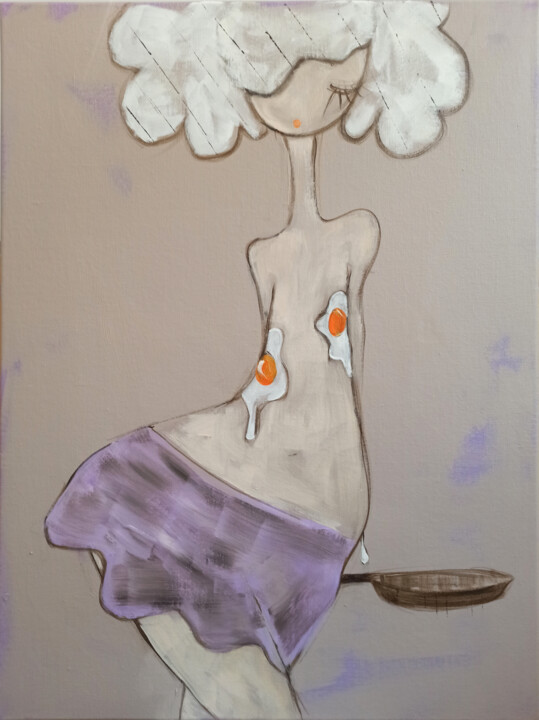 Картина под названием "F.Rita" - Eva Hidalgo, Подлинное произведение искусства, Акрил Установлен на Деревянная рама для носи…