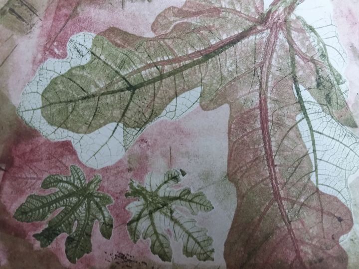 Gravures & estampes intitulée "Fig 3" par Eva Lacres, Œuvre d'art originale, Collagraphie