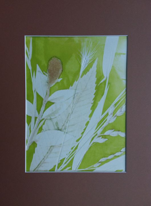 Gravures & estampes intitulée "Botanics" par Eva Lacres, Œuvre d'art originale, Monotype