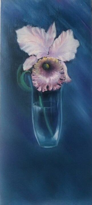 Painting titled "Орхидея" by Eva Lazaryan, Original Artwork, Oil