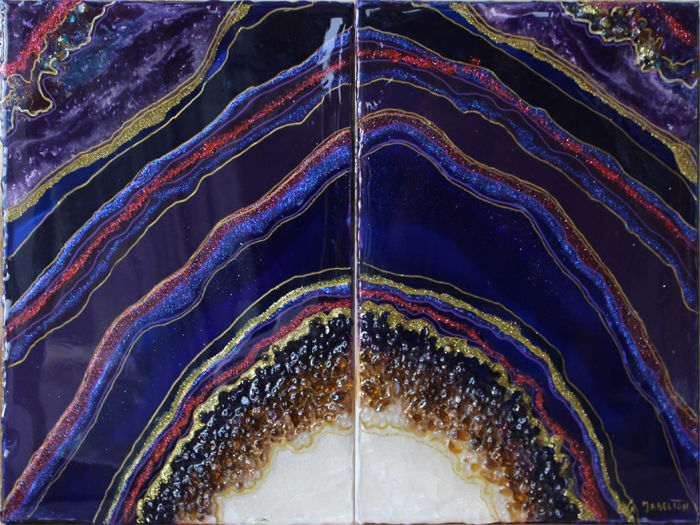 Pittura intitolato "Purple Life" da Eva Mabelton, Opera d'arte originale, Resina