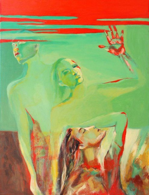 Pintura titulada "Bajo el mismo cielo" por Eva Manzella, Obra de arte original, Oleo