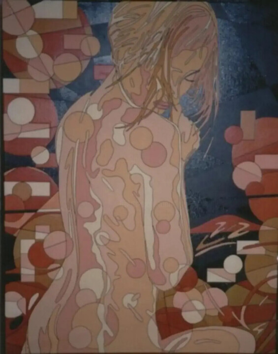 Pintura intitulada "De dos" por Eva Masson, Obras de arte originais, Acrílico Montado em Armação em madeira