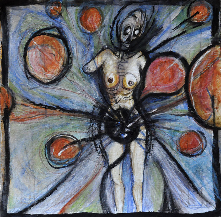 Pintura titulada "Femme sans bras, le…" por Eva Mifsud, Obra de arte original, Pastel