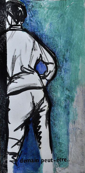 Рисунок под названием "Demain, peut-être" - Eva Mifsud, Подлинное произведение искусства, Чернила