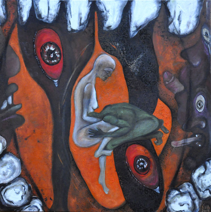 Картина под названием "Imbrication" - Eva Mifsud, Подлинное произведение искусства, Масло