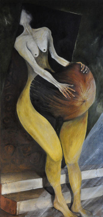 Pintura intitulada "La Quarantaine" por Eva Mifsud, Obras de arte originais, Óleo