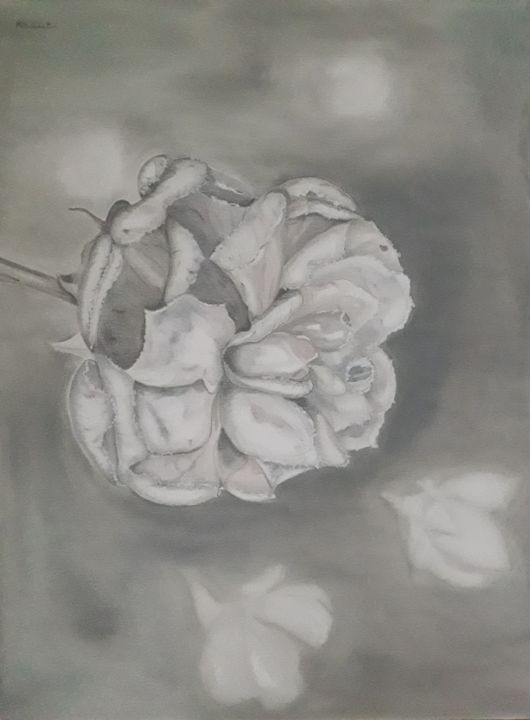 Painting titled "frostbitten" by Éva Mihalovics, Original Art, Oil