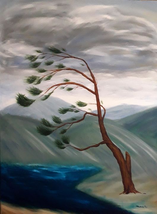 Painting titled "solitude" by Éva Mihalovics, Original Artwork, Oil