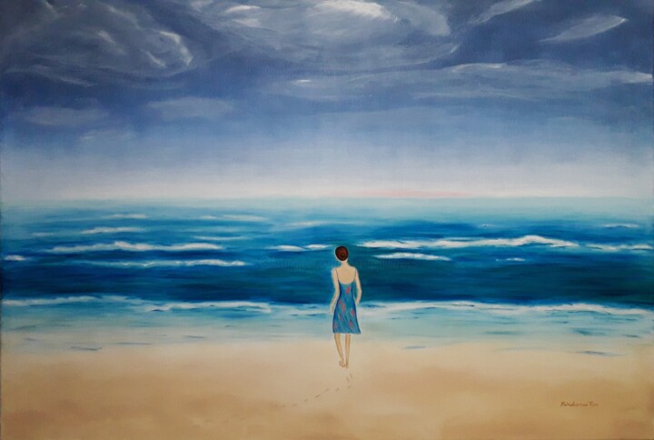 Painting titled "in my solitude" by Éva Mihalovics, Original Artwork, Oil