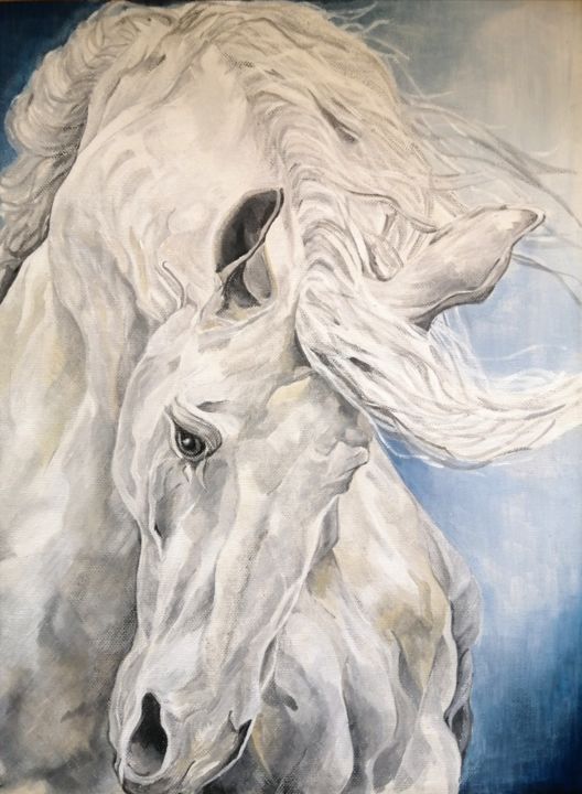 Painting titled "Cavallo" by Eva Tonelato, Original Artwork, Acrylic