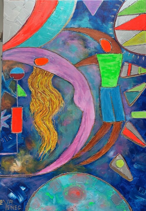 Peinture intitulée "Extravagance" par Eva Veneg, Œuvre d'art originale, Acrylique Monté sur Châssis