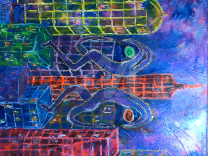Peinture intitulée "Léquilibre" par Eva Veneg, Œuvre d'art originale, Acrylique