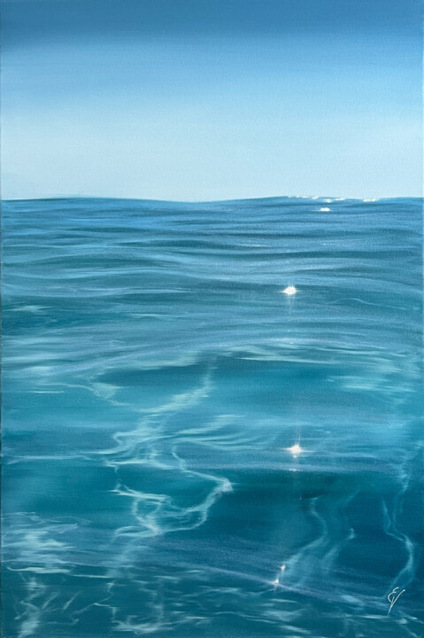 "Ocean and Sunlight" başlıklı Tablo Eva Volf tarafından, Orijinal sanat, Petrol Ahşap Sedye çerçevesi üzerine monte edilmiş