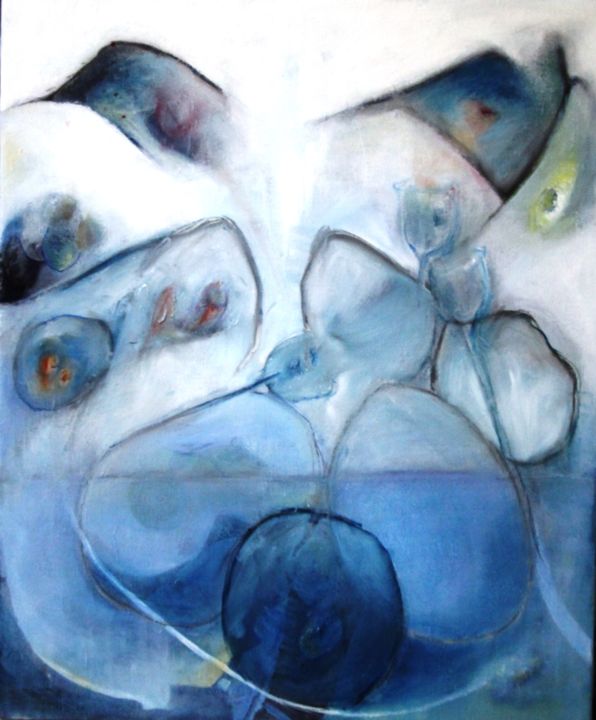 Painting titled "Birth" by Eva Wiren, Original Artwork, Oil