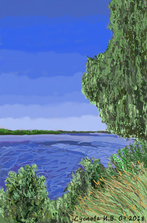 Цифровое искусство под названием "Волга угличская" - Инна Иероглифова, Подлинное произведение искусства, Цифровая живопись