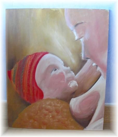 Peinture intitulée "Le lait de la tendr…" par Rachel Klein, Œuvre d'art originale