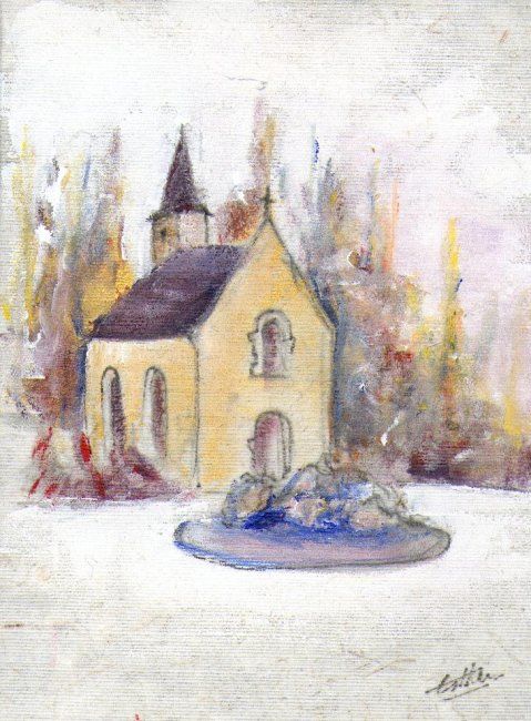 Painting titled "Chapelle" by Eva, Original Artwork