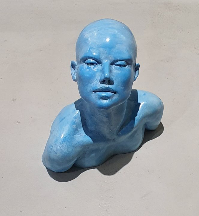 Sculpture titled "Kisskiss bleu" by Eva Czaplicki, Original Artwork, Casting