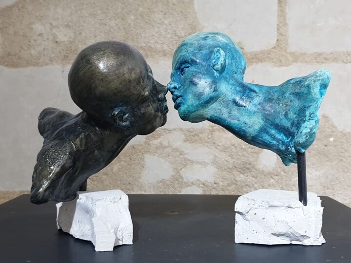 Sculpture intitulée "Le Baiser de Zéphyr…" par Eva Czaplicki, Œuvre d'art originale, Plâtre