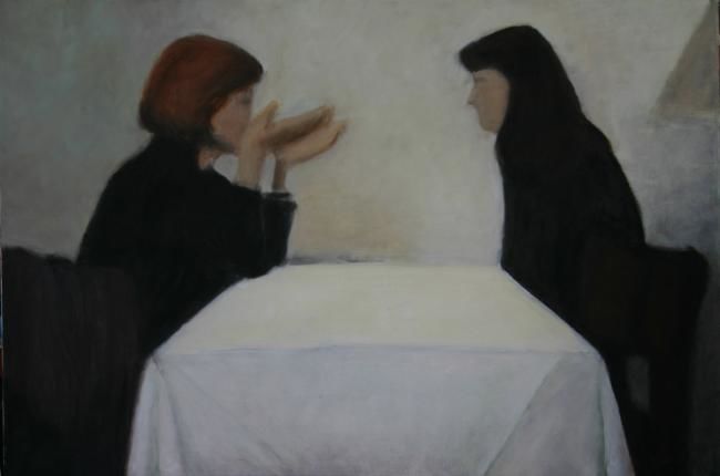 Painting titled "Intimacy" by Eva Ban Gophen, Original Artwork