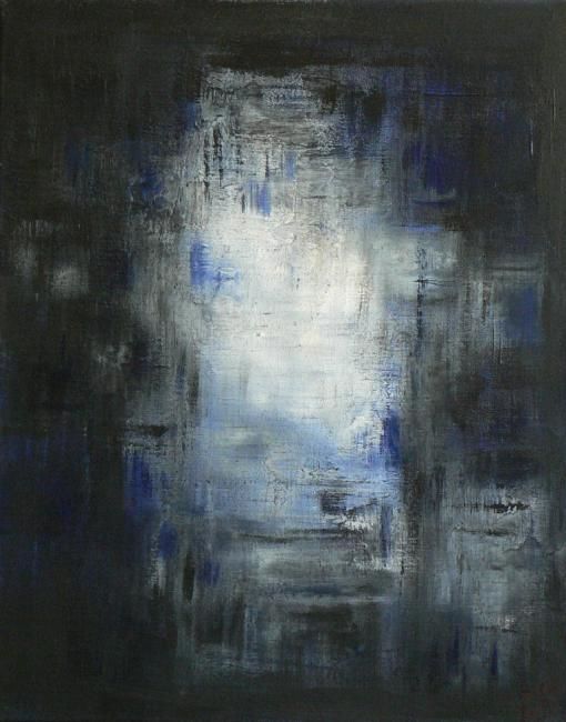 Painting titled "Bleu" by Peintre Abstrait Eva Lea, Original Artwork