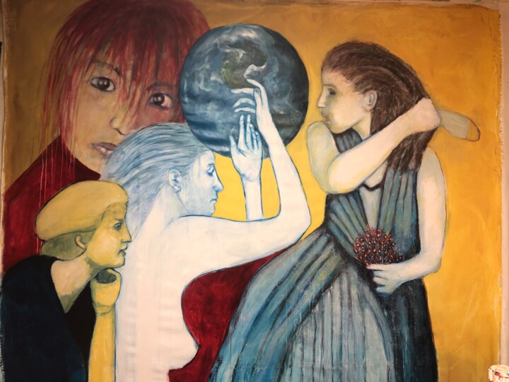 Картина под названием "Terre" - Evangeli Papavassiliou, Подлинное произведение искусства, Акрил