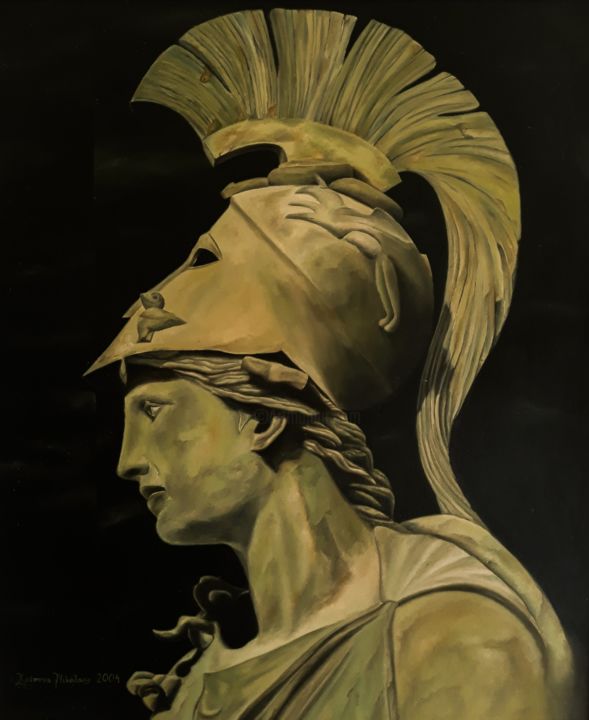 Ζωγραφική με τίτλο "ATHINA" από Ευαγγελία Σφακιανάκη (Nicktout), Αυθεντικά έργα τέχνης, Λάδι