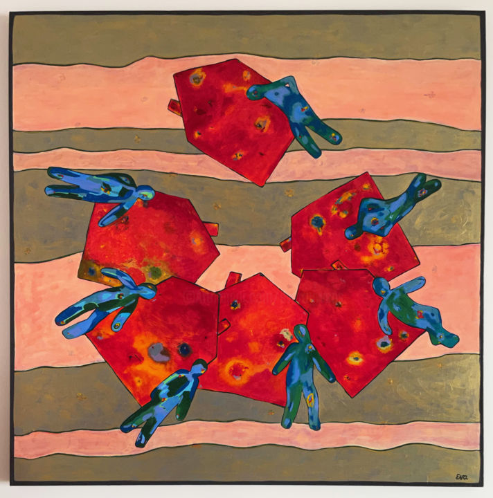 Peinture intitulée "My house" par Eva Rouwens, Œuvre d'art originale, Acrylique Monté sur Châssis